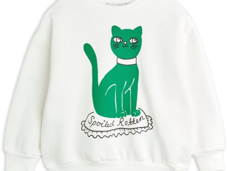 Mini Rodini White Cat Sp Sweatshirt Hot on Sale