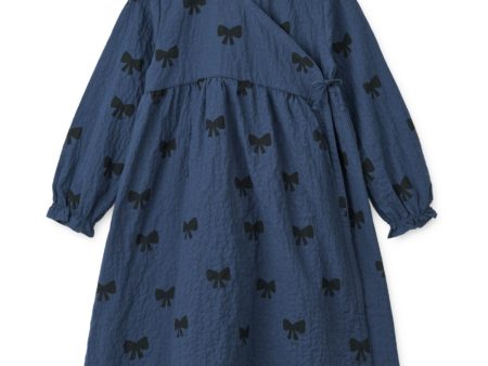 LieWood Bow   Indigo Blue Cleo Printed Dress Online