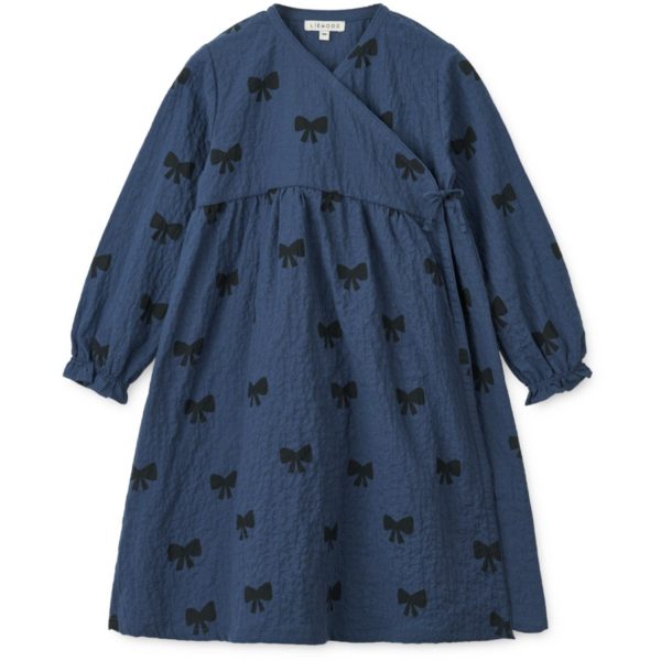 LieWood Bow   Indigo Blue Cleo Printed Dress Online