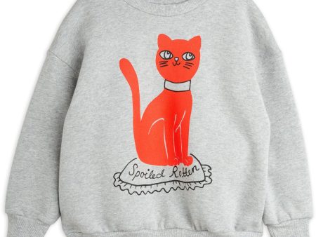 Mini Rodini Grey Melange Cat Sp Sweatshirt Online now