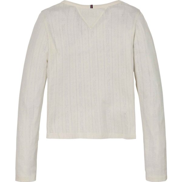 Tommy Hilfiger Ancient White Hilfiger Pointelle Blouse Discount