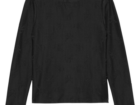 Calvin Klein Ck Black Ck Jacquard Slim Blouse Discount