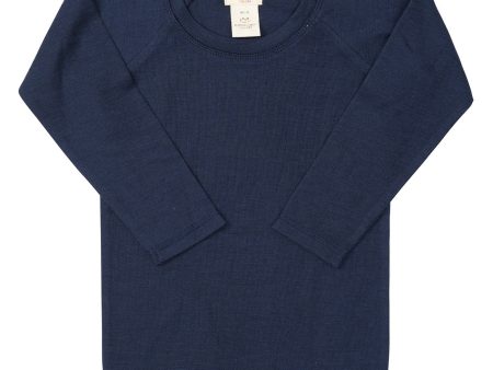 COPENHAGEN COLORS Navy Merino Light Knitted Blouse For Cheap