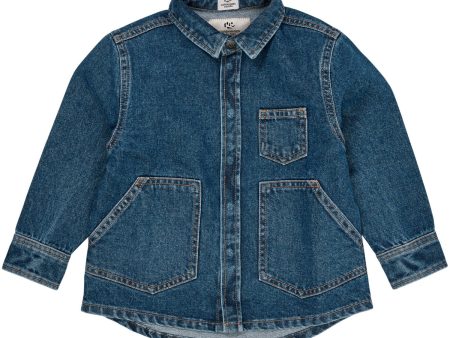 Copenhagen Colors Indigo Blue Washed Organic Jeans Jacket Sale