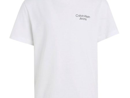 Calvin Klein Bright White Ckj Stack LAndo Tee Ss For Discount