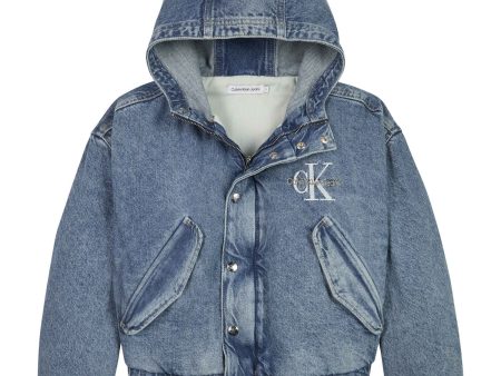 Calvin Klein Modern Blue Cf Denim Hooded Jacket Sale