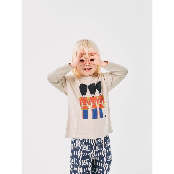 Bobo Choses Light Brown Little Tin Soldiers LS T-Shirt For Sale