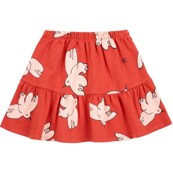 Bobo Choses Red Freedom Bird All Over Skirt For Discount