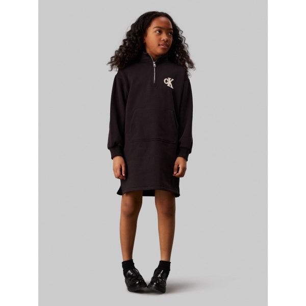 Calvin Klein Ck Black Teddy MonAndram Zip Fleece Dress Fashion