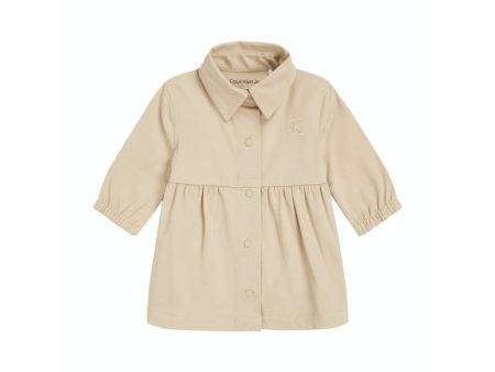 Calvin Klein Pale Khaki Utility Woven Shirt Dress For Discount