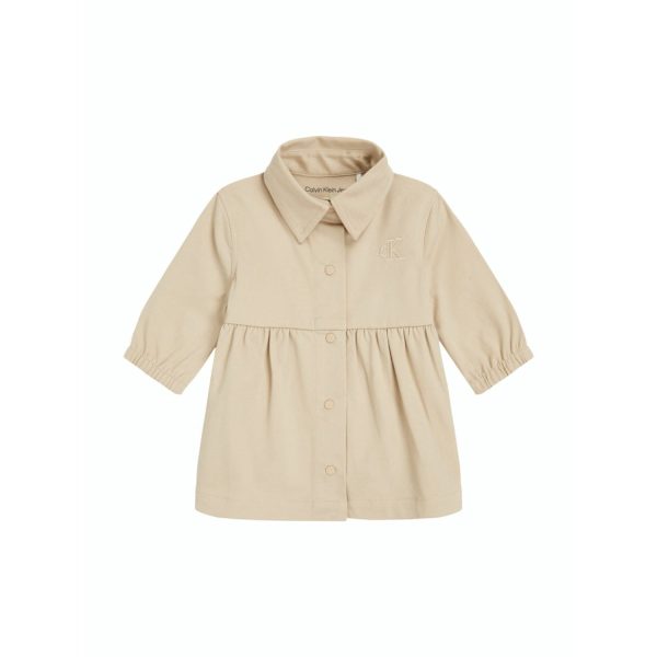 Calvin Klein Pale Khaki Utility Woven Shirt Dress For Discount