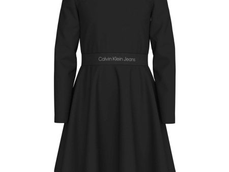 Calvin Klein Ck Black LAndo Tape Punto Dress For Cheap