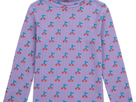 Bobo Choses Lavender Cherry All Over Turtle Neck LS T-Shirt Sale