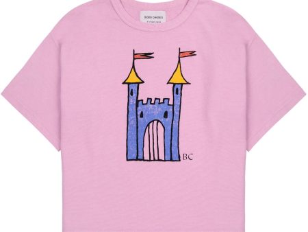 Bobo Choses Pink Faraway Castle Short Sleeve T-Shirt Cheap